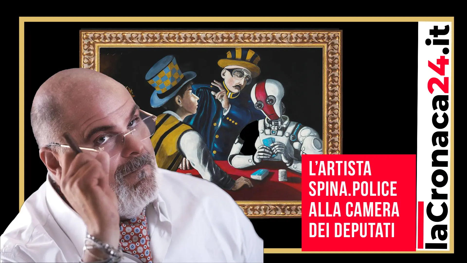 L’artista Spina.Police presenta alla Camera dei Deputati “Ex Machina”, inaugurando il Transumanismo